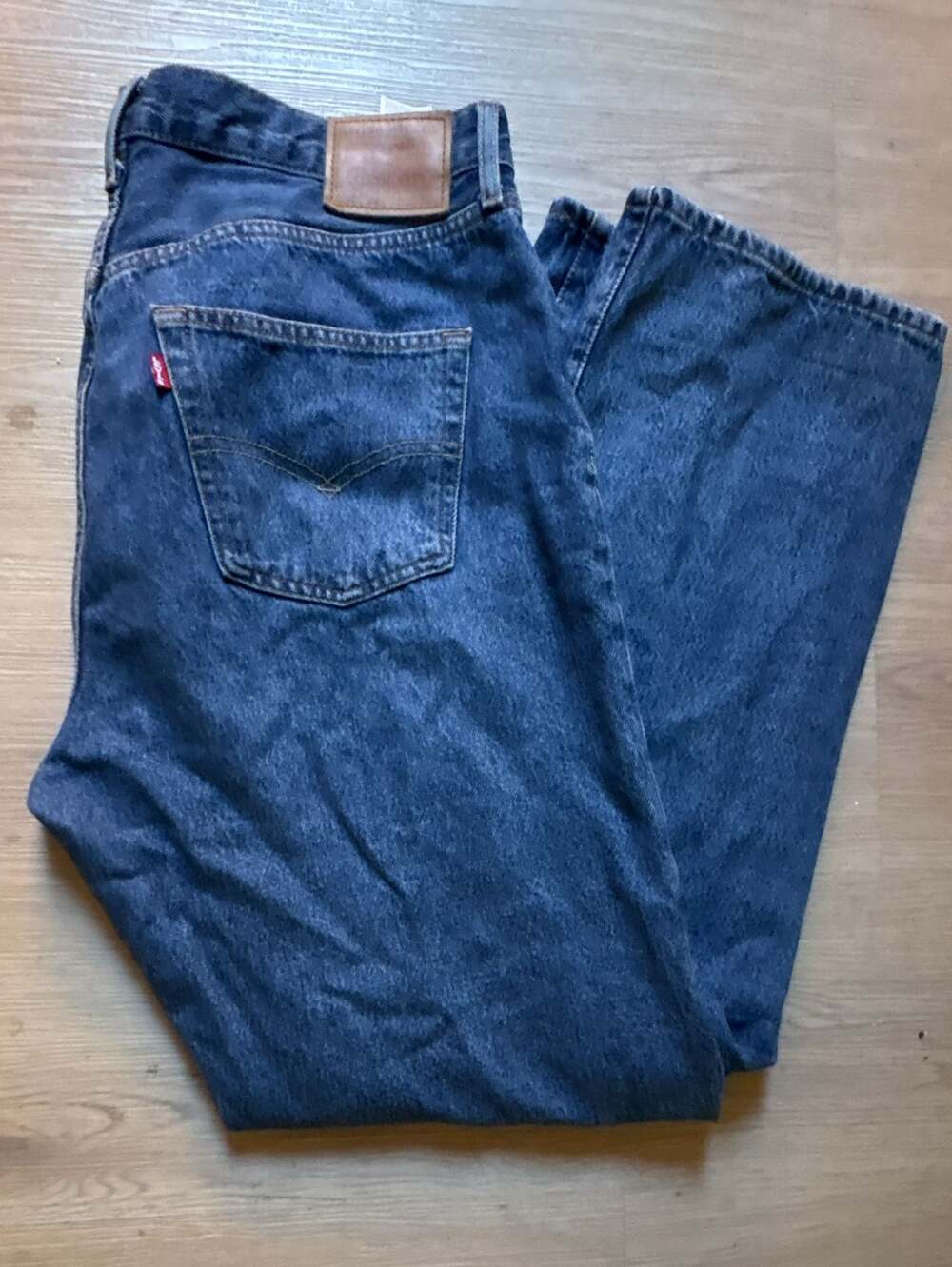 501 Levi’s Vintage-Style Dark Wash Button Fly Straight Leg Jeans 32x32 Big E